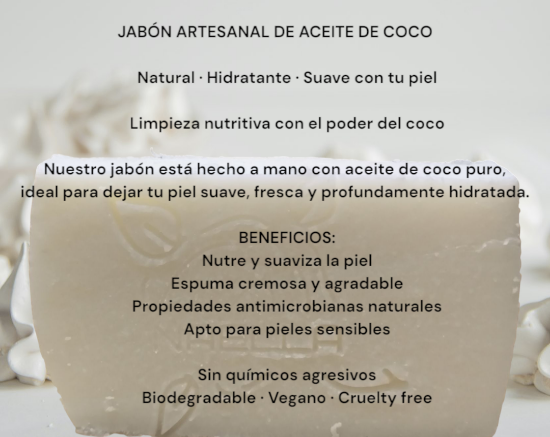 Imagen de Jabón artesanal de Tepezcohuite , Carbón activado y Aceite de coco (3 pzas de 100g c/una)