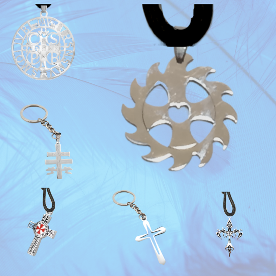 Imagen de Poderoso Talisman Amuleto de Protección (Cruces) Cruz de San Benito o Cruz Orlada o Cruz Templaria o Cruz De Flamas Cruz o de Caravaca Etc.+De 10 Modelos a Escoger en Llavero, Collar o Pulsera x1-8P