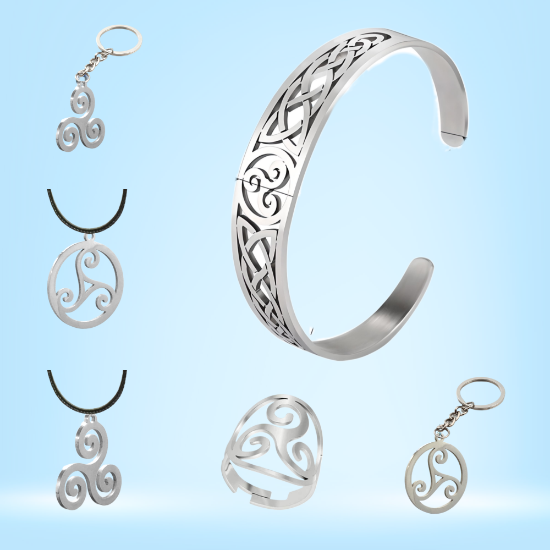 Imagen de 1 Dije o Anillo o Brazalete de Trisquel / Triskel Poderoso Talismán Amuleto Protector en Collar o Llavero o Anillo (+ de 12 Modelos a Escoger) x1-8p