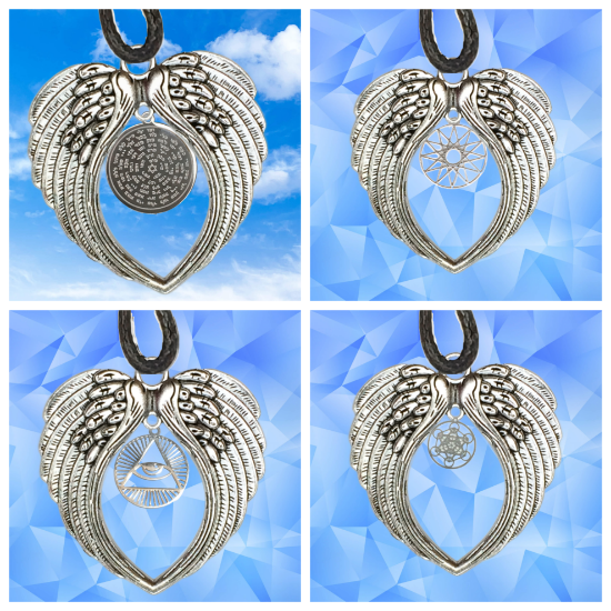 Imagen de Alas de Angel Con Dije Metatron o 7 Arcangeles o 72 Nombres de Dios o Estrella de Dios o San Benito dije Poderosisimos Simbolos de Proteccion  + 10 Modelos a Escoger x1-8P