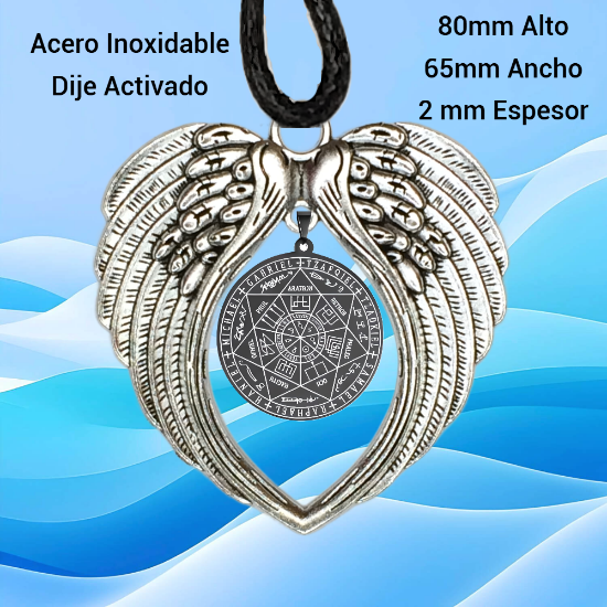 Imagen de Alas de Angel Con Dije Metatron o 7 Arcangeles o 72 Nombres de Dios o Estrella de Dios o San Benito dije Poderosisimos Simbolos de Proteccion  + 10 Modelos a Escoger x1-8P