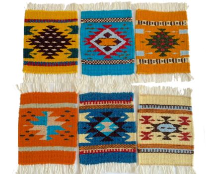 Imagen de 6  piezas de Porta Vasos de Lana Tejido a Mano, 12x15 cm Mini Tapetes 