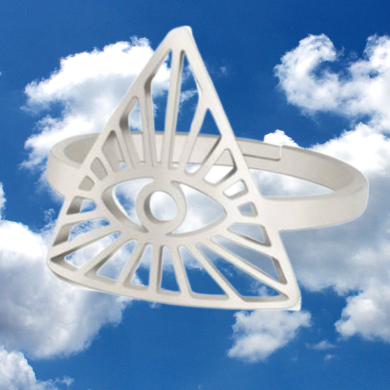 Imagen de 1 Dije Ojo de Dios + Santisima Trinidad 20x20mm Curado o Intensionado Acero Inoxidable Alta Durabilidad en Pulsera o Llavero o Collar+4 Modelos para Escoger -x1-Lopi-12V