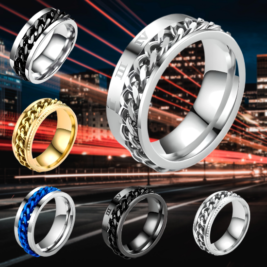 Imagen de 1 Elegante Anillo Anti Estres 8mm  Unisex o Para Pareja Acero Tungsteno Inoxidable A Escoger 2  Modelos en 5 Combinaciones en 7 Tallas ALTISIMA RESISTENCIA - ANTIRAYADURAS Y ELEGANCIA  x1-113