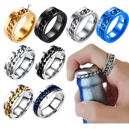Imagen de 1 Elegante Anillo Anti Estres 8mm  Unisex o Para Pareja Acero Tungsteno Inoxidable A Escoger 2  Modelos en 5 Combinaciones en 7 Tallas ALTISIMA RESISTENCIA - ANTIRAYADURAS Y ELEGANCIA  x1-113