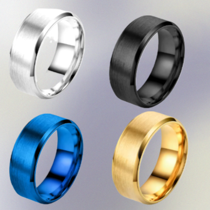 Imagen de 1 Elegante y Durable Anillo 8mm Unisex o Pareja Acero Tungsteno Inoxidable A Escoger entre 2 Modelos y 4 Colores en 7 Tallas ALTISIMA RESISTENCIA - ANTIRAYADURAS Y ELEGANCIA  x1-113