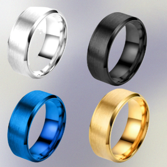 Imagen de 1 Elegante y Durable Anillo 8mm Unisex o Pareja Acero Tungsteno Inoxidable A Escoger entre 2 Modelos y 4 Colores en 7 Tallas ALTISIMA RESISTENCIA - ANTIRAYADURAS Y ELEGANCIA  x1-113