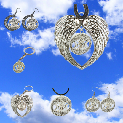 Imagen de  3 Poderosos Simbolos Protectores en Un Dije Curado ( Arbol de la Vida + Pentagrama + Triple Luna) Hecate / Hekate Varios Modelos para Escoger -X1-Lopi