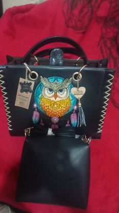 Imagen de Bolsa de piel para dama grande Artesanal atrapasueños