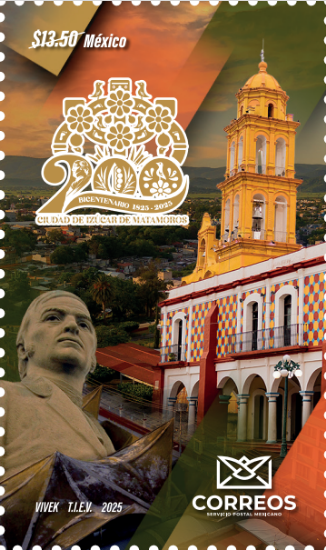 Imagen de Timbre Postal "200 años de Izúcar de Matamoros Puebla"
