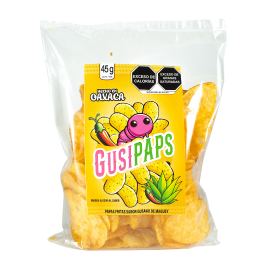 Imagen de Gusipaps Papas Fritas sabor Gusanito de Maguey Casa Culinaria 6 pack