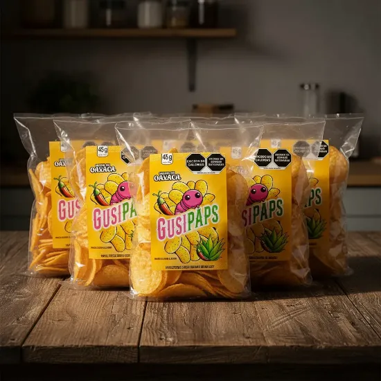 Imagen de Gusipaps Papas Fritas sabor Gusanito de Maguey Casa Culinaria 6 pack