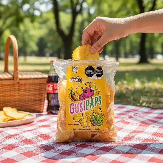 Imagen de Gusipaps Papas Fritas sabor Gusanito de Maguey Casa Culinaria 6 pack
