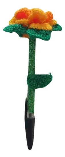 Imagen de Boligrafo Forma De Rosa Tejido A Mano Variedad De Colores.