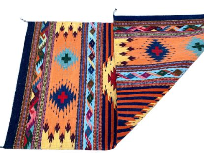 Picture of Zapotec Hand Woven Wool Rug, High Quality Geometric 80x150 Cm Accent Tapestry 