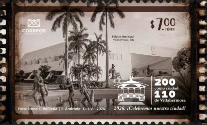 Picture of Timbre Postal "200 años de elevación al rango de Ciudad Villahermosa, Tabasco"