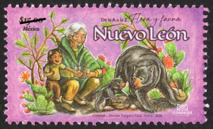Picture of Timbre Postal "De la A a la Z Flora y Fauna de México, Nuevo León"
