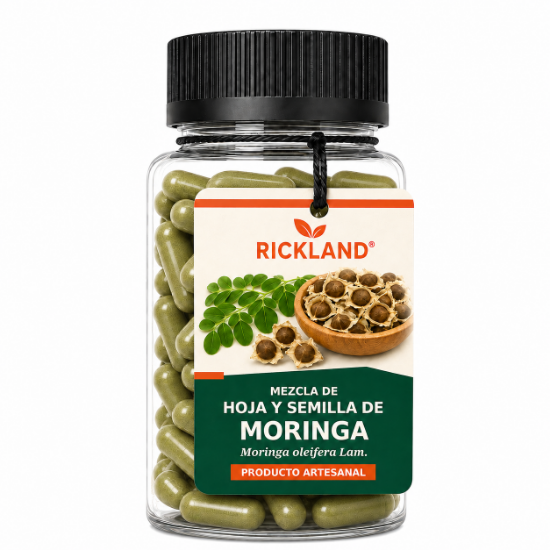 Imagen de Cápsulas de Hoja y Semilla de Moringa Rickland® – 90 cápsulas - 20 pzas