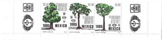 Imagen de SERIE REFORESTACION MUNDIAL  ARBOLES CAOBA, CEIBA,  AHUEHUETE 1985