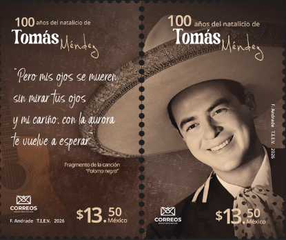 Imagen de Timbre Postal "Compositores Mexicanos: Tomás Méndez"