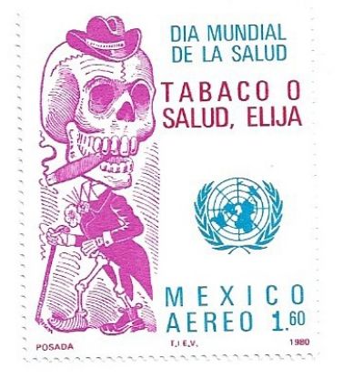 Imagen de ESTAMPILLA DIA MUNDIAL DE LA SALUD CONTRA TABAQUISMO 1980 
