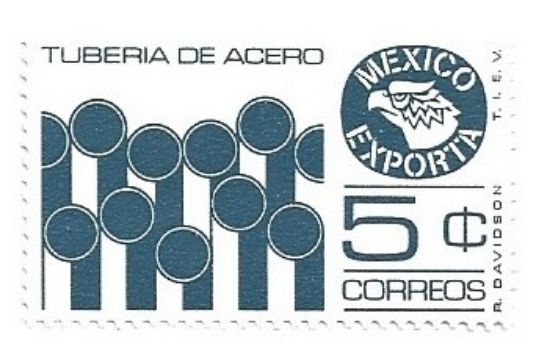Imagen de ESTAMPILLA SERIE MEXICO EXPORTA 5C TUBERIA DE ACERO