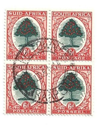 Imagen de SE TENANT DE ESTAMPILLAS DE 6 PENIQUES DE SUDAFRICA 1933 ARBOL DE NARANJO