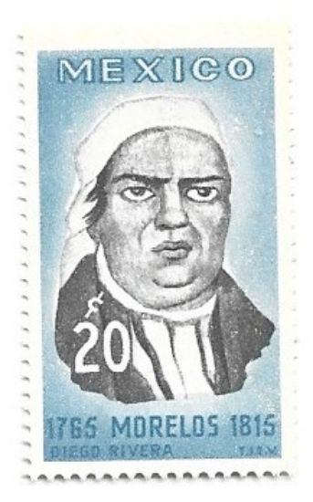 Imagen de ESTAMPILLA DE JOSE MARIA MORELOS Y PAVON 1965 NUEVA
