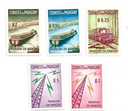 Imagen de ESTAMPILLAS DE PARAGUAY 1963 COMUNICACIONES Y TRANSPORTES NUEVAS