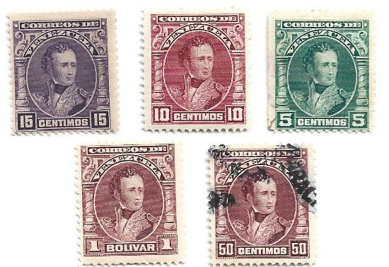 Imagen de ESTAMPILLAS DE VENEZUELA MARISCAL ANTONIO JOSE DE SUCRE 1904 USADAS