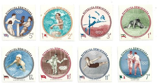 Imagen de ESTAMPILLAS DE REPUBLICA DOMINICANA 1960 ATLETAS GANADORES DE LA OLIMPIADA MELBOURNE 1956