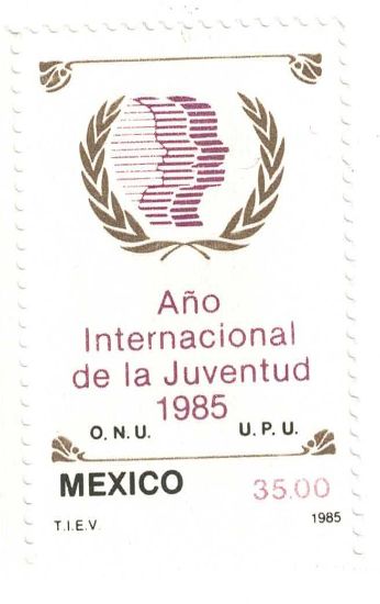 Imagen de ESTAMPILLA DE MEXICO AÑO INTERNACIONAL DE LA JUVENTUD NUEVA 1985
