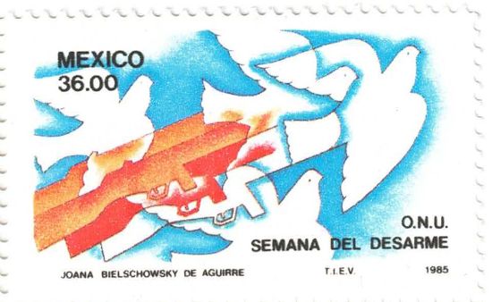 Imagen de ESTAMPILLA MEXICANA SEMANA INTERNACIONAL DEL DESARME  ONU  1985  NUEVA