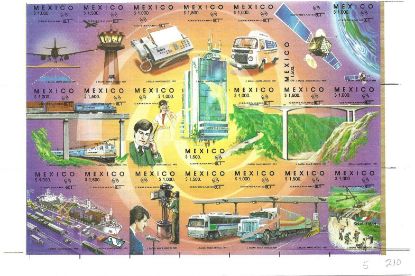 Imagen de HOJA MEXICO CENTENARIO DE LA SECRETARIA DE COMUNICACIONES Y TRANSPORTES 1991 NUEVA RULETEADA