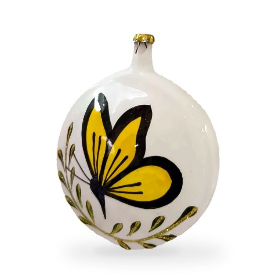 Imagen de Docena de esferas de gota con mariposa amarilla
