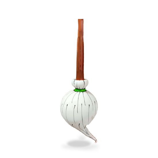 Imagen de Adorno de escobita blanca con mango de madera
