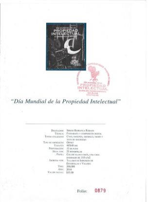 Imagen de HOJA PRIMER DIA EMISION ESTAMPILLA MEXICO DIA DE LA PROPIEDAD INTELECTUAL 2014